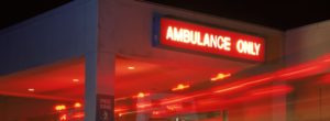 Ambulance only entrance at hospital